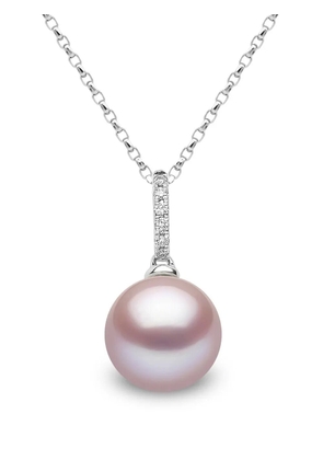 Yoko London 18kt white gold diamond and pink pearl pendant - Silver