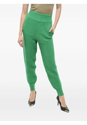 ART ESSAY high-waisted cotton-knit track pants - Green