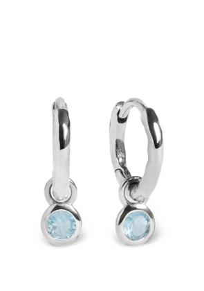 Monica Vinader aquamarine-charm hoop earrings - Silver