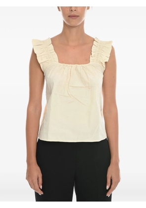 SAMSOE SAMSOE ruffled square-neck blouse - Neutrals