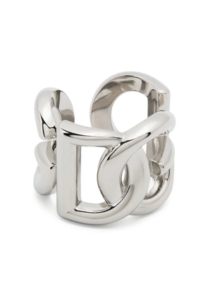 Dolce & Gabbana logo-plaque engraved ring - Silver