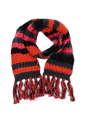 DSQUARED2 striped fringed scarf - Orange