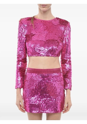 Retrofete Leanne sequin-embellished cropped top - Pink