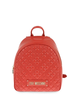 Moschino quilted logo-detail backpack - Red