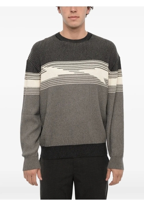 Neil Barrett ribbed-knit panelled sweater - Grey