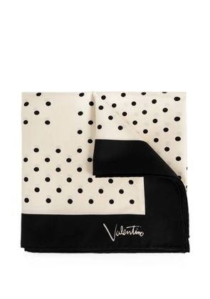 Valentino Garavani polka-dot silk scarf - Neutrals