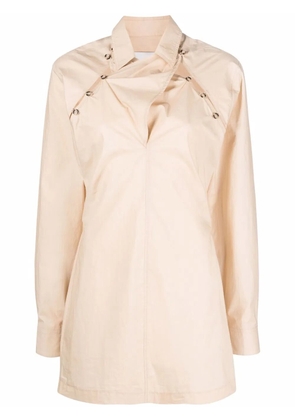 Nanushka asymmetric-fastening mini shirt dress - Neutrals