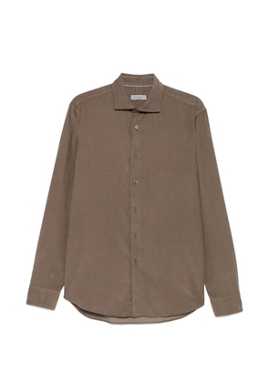 Canali corduroy long-sleeve shirt - Brown
