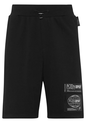 Plein Sport logo-patch track shorts - Black