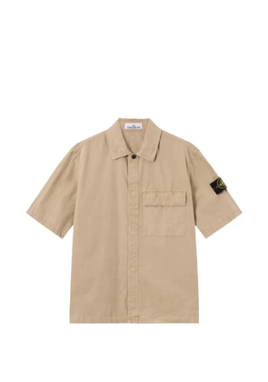 Stone Island logo-patch short-sleeve shirt - Neutrals