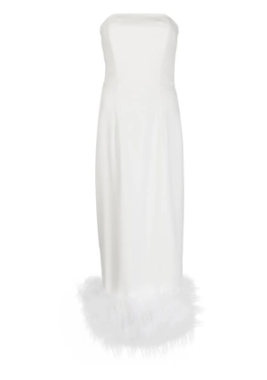 16Arlington Minelli feather-trim midi dress - White