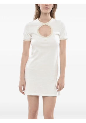 Courrèges cut-out embroidered mini dress - White