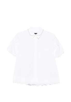 Simone Rocha pearl-embellished broderie-anglaise shirt - White