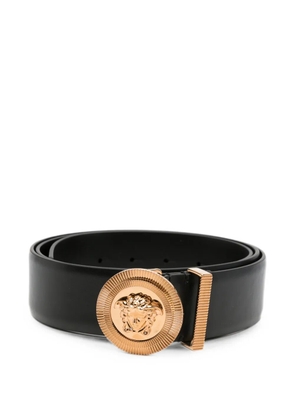Versace logo-buckle leather belt - Black
