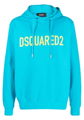 DSQUARED2 logo-print cotton hoodie - Blue