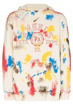 Palm Angels painted college hoodie - Neutrals