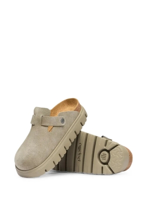 Birkenstock Boston Chunky buckle suede mules - Neutrals
