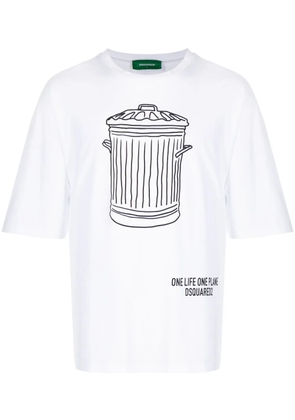 DSQUARED2 graphic-print organic cotton T-shirt - White