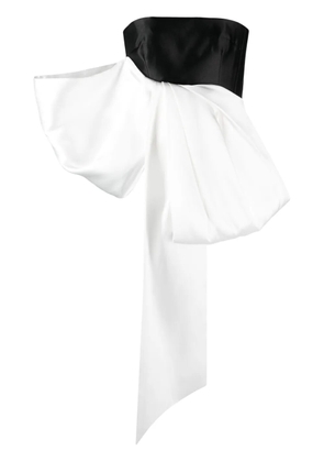 Solace London Nadina bow-embellished satin top - Black