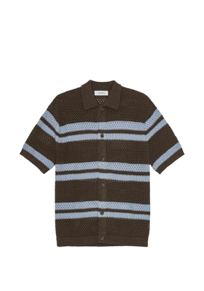 Les Deux Gianni striped knit shirt - Brown
