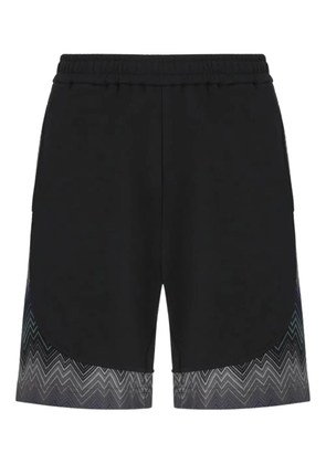 Missoni zigzag-pattern fleece shorts - Black