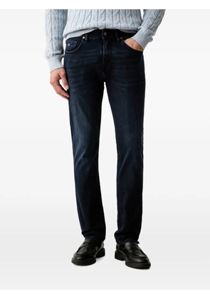 Karl Lagerfeld logo-patch whiskered jeans - Blue