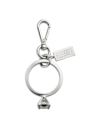 MM6 Maison Margiela polished palladium clip keyring - Silver