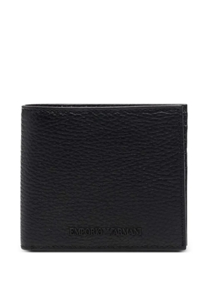 Emporio Armani logo-debossed grained-leather wallet - Black