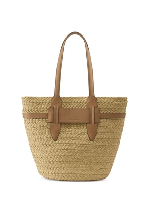 Helen Kaminski woven raffia tote bag - Neutrals