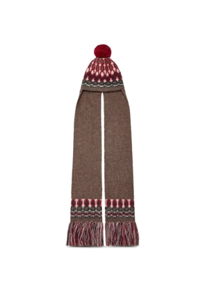 Maison Margiela fair isle pompom beanie hat - Brown