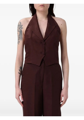 Hanita halterneck notched-lapel waistcoat - Red
