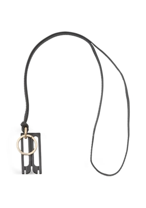 Victoria Beckham Dorian logo-plaque keyring - Black
