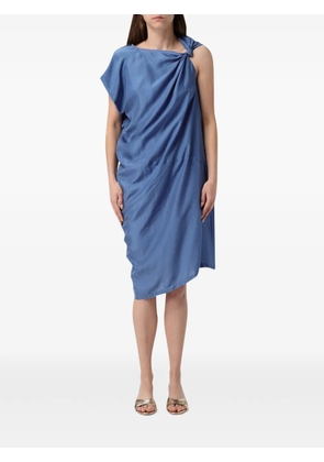 Tela asymmetric linen midi dress - Blue