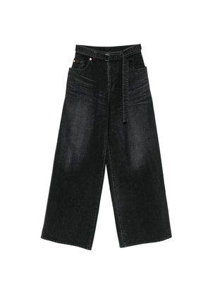 sacai belted wide-leg jeans - Black