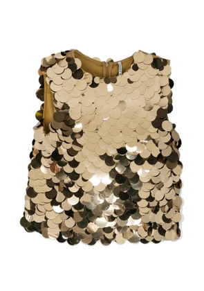 Liviana Conti sequin-embellished sleeveless top - Gold