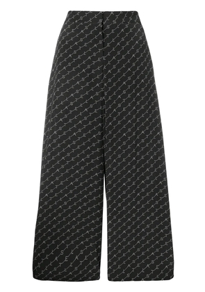Stella McCartney logo wide leg trousers - Black