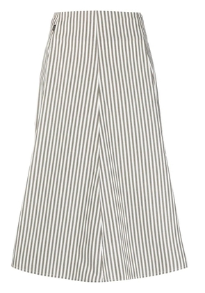 Woolrich stripe-pattern A-line skirt - White