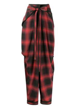 Stella McCartney Bessie check silk trousers - Red