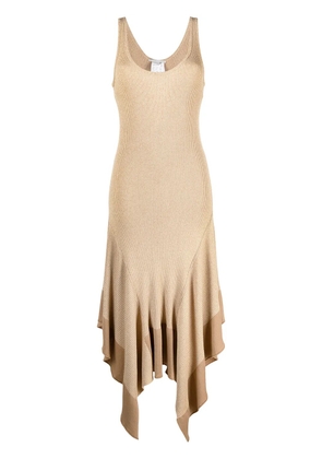 Stella McCartney rib-knit handkerchief-hem dress - Neutrals