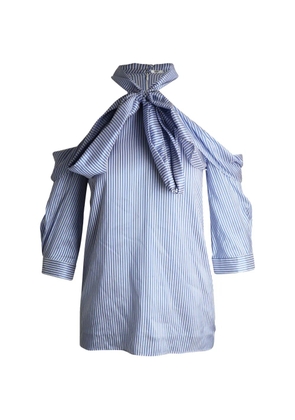 ERDEM Elin striped cold-shoulder top - Blue