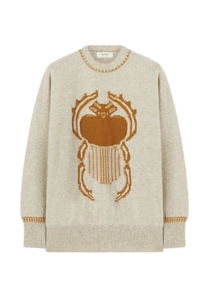 RETORI Resilient Crewneck beetle-intarsia sweater - Neutrals
