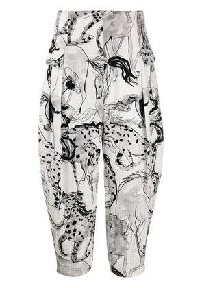 Stella McCartney Rosalinda horse-print tapered trousers - Black