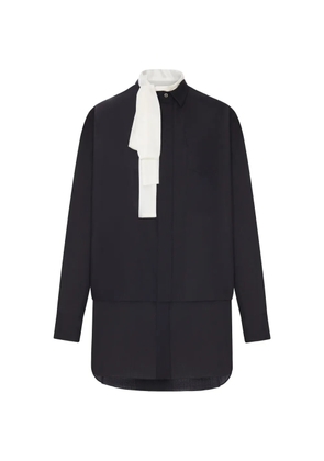 sacai mini layered pussy-bow dress - Black