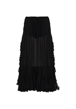 Chloé ruffled silk skirt - Black