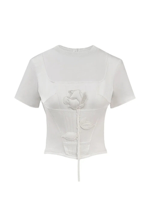 Seen Users Blooming Belle rose-embroidered T-shirt - White