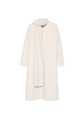 ALICIA AUDREY Camilla scarf-detail longline reversible coat - Neutrals