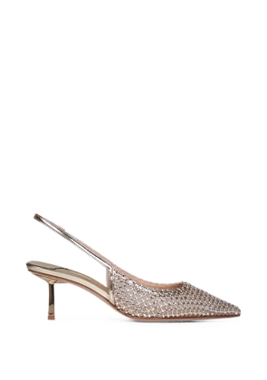 Le Silla Gilda crystal-embellished mesh pumps - Gold