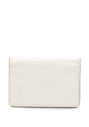 HIDESINS crinkled-effect logo-print wallet - Neutrals
