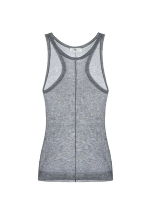 Elisabetta Franchi wool top with ribbing - Grey