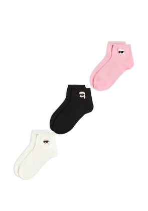Karl Lagerfeld K/Ikon embroidered socks set (set of three) - Black